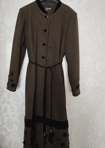 Düğmeli yesil Nakışlı Kadın Kaban - Görsel 4