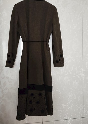 Düğmeli yesil Nakışlı Kadın Kaban - Görsel 5