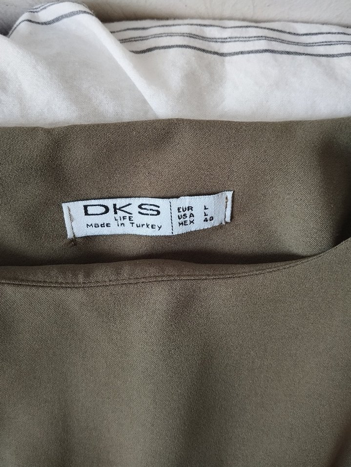 Yesil Keten Salaş Uzun Elbise - Görsel 4