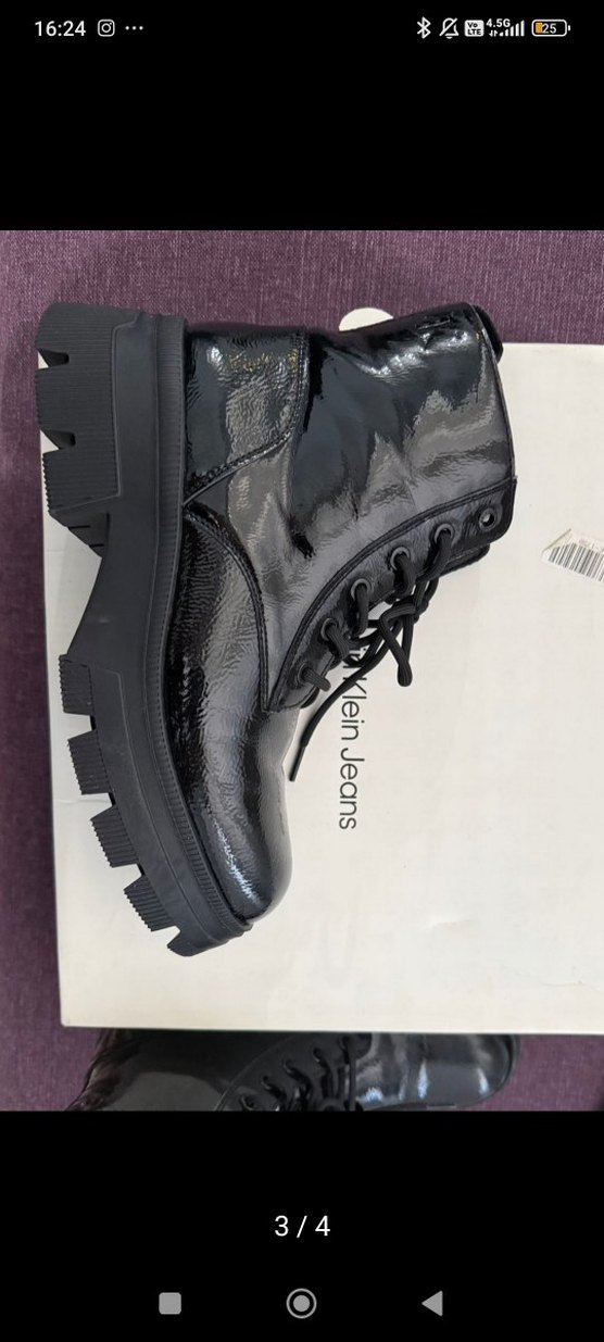 Kadın Siyah Rugan Platform Topuklu Bot - Görsel 3