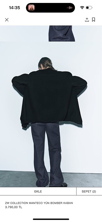 s Beden siyah Renk Zara Bomber mont