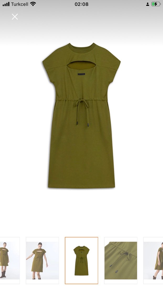 Kahverengi Kemerli Günlük Mini Elbise - Görsel 3