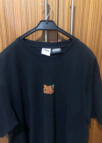 Erkek Siyah Rahat Kesim Baskılı Tişört - Görsel 2