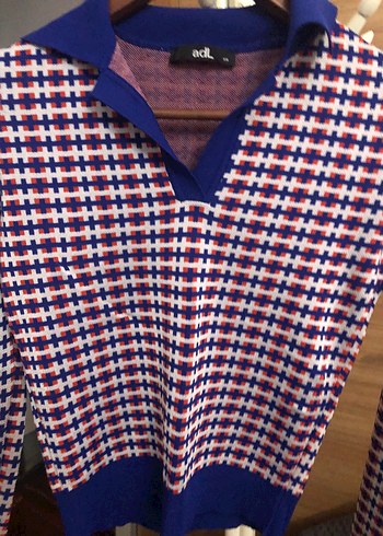 Renkli Örgü Kadın Triko Bluz - Görsel 3