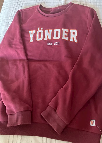 Bordo Yönder Baskılı Kadın Sweatshirt