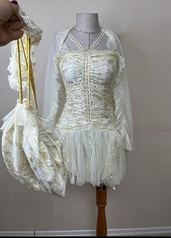 Y2k vintage dönem elbisesj - Görsel 5