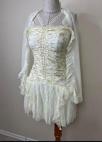 Y2k vintage dönem elbisesj - Görsel 6