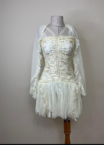 Y2k vintage dönem elbisesj - Görsel 9