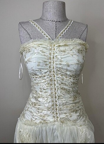 Y2k vintage dönem elbisesj - Görsel 10