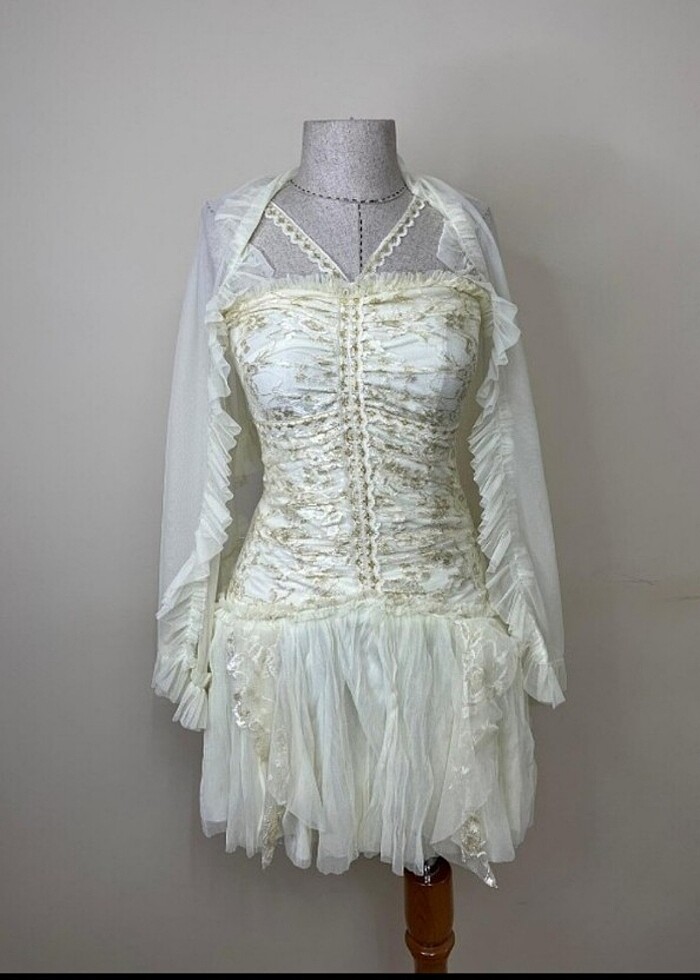 Y2k vintage dönem elbisesj - Görsel 4