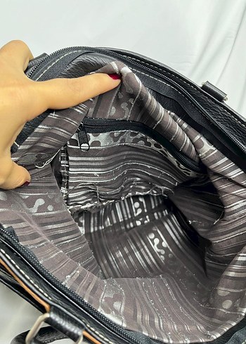 Kahverengi Tokalı Biker Deri Kadın Çanta - Görsel 8