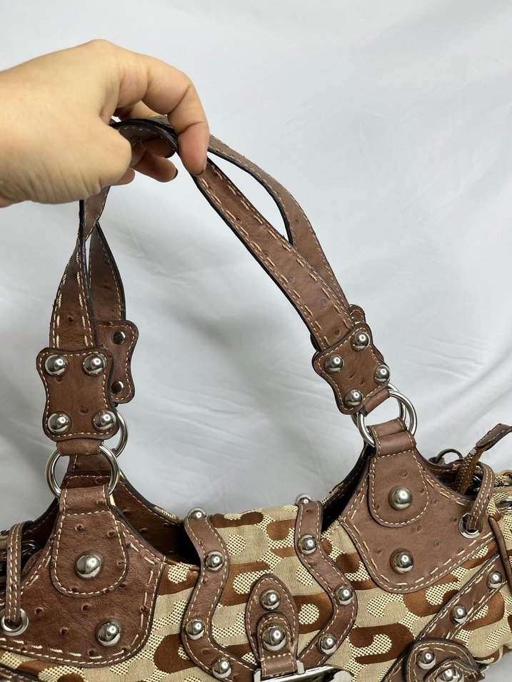 Kahverengi Deri Tokalı Vintage Kadın Çantası - Görsel 2