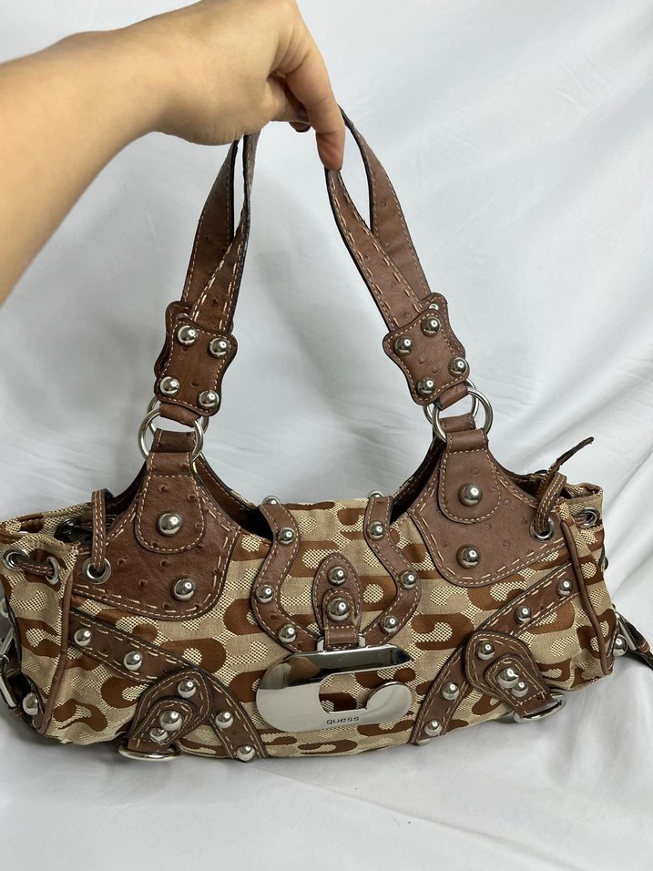 Kahverengi Deri Tokalı Vintage Kadın Çantası - Görsel 5