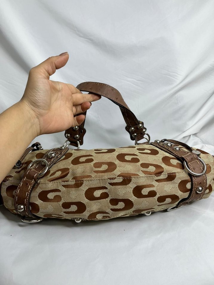 Kahverengi Deri Tokalı Vintage Kadın Çantası - Görsel 4