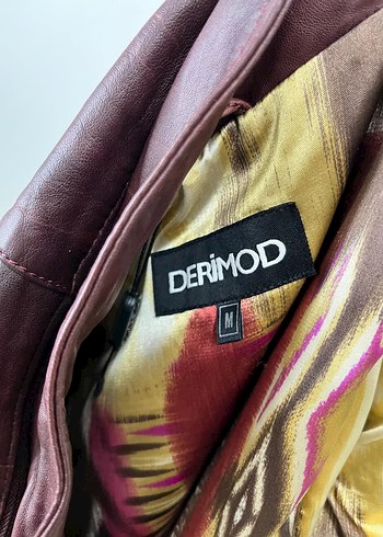 Bordo Fermuarlı Deri Kadın Biker Ceket - Görsel 11