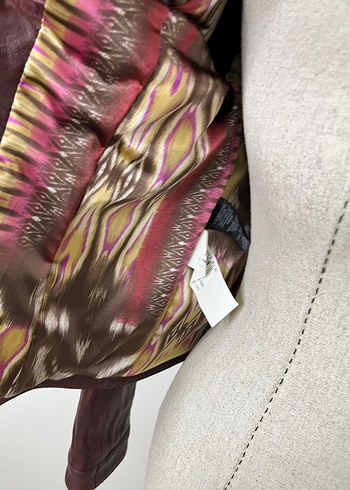 Bordo Fermuarlı Deri Kadın Biker Ceket - Görsel 10