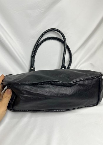 Klasik Siyah Deri Gotik Kadın Çanta - Görsel 5