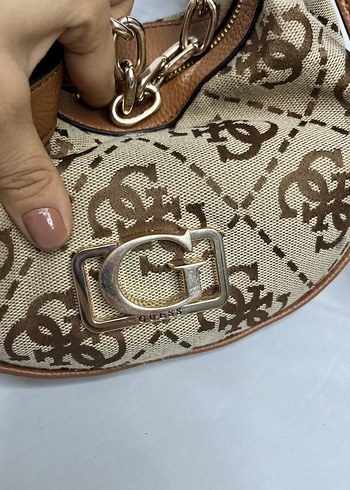 Bej Zincir Detaylı Yılan Desenli Kadın Çanta - Görsel 4