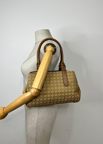 Klasik Desenli Bej Deri Kadın Çanta - Görsel 10