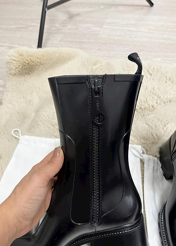 Chloe Siyah Rugan Topuklu Diz Boyu Bot - Görsel 7