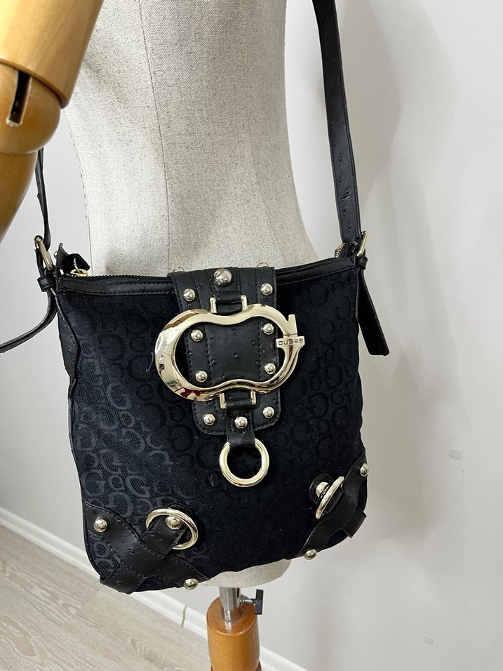 Tokalı Siyah Gotik Kadın Çanta - Görsel 2