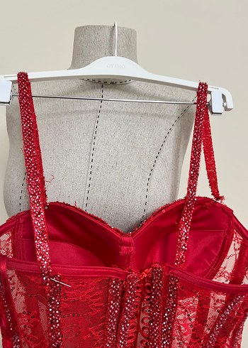 Kırmızı İşlemeli kına gecesi elbisesi - Görsel 10