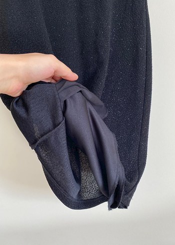 Öpücük Yaka Parlak Sim İpli Kadın Kısa Elbise - Görsel 6