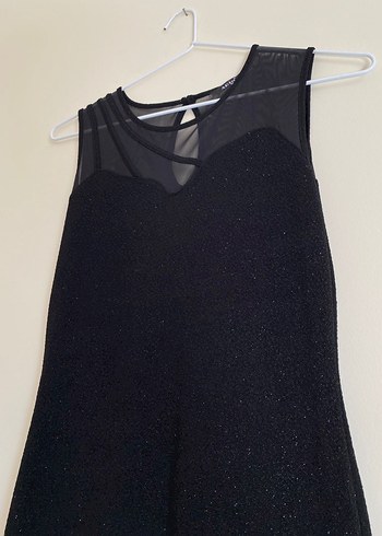 Öpücük Yaka Parlak Sim İpli Kadın Kısa Elbise - Görsel 5