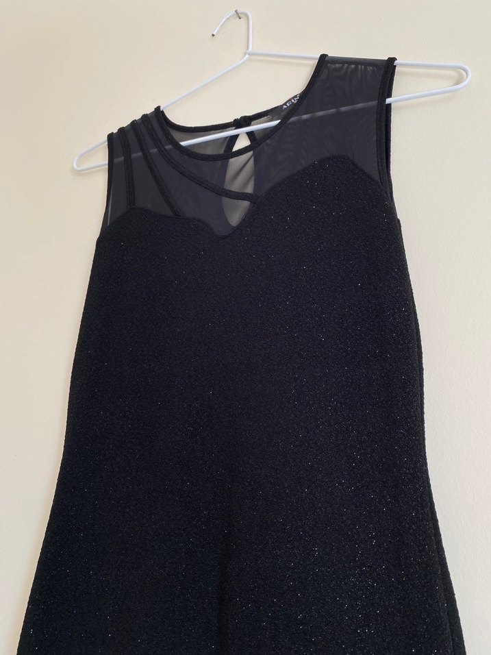 Öpücük Yaka Parlak Sim İpli Kadın Kısa Elbise - Görsel 5