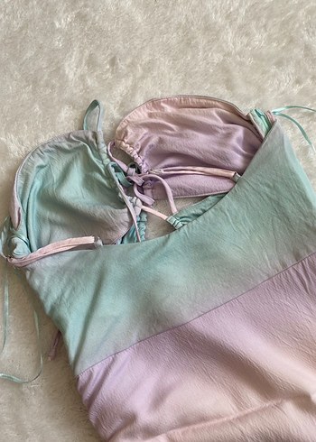 Zara Askılı Büzgülü Kadın Mini Elbise - Görsel 8