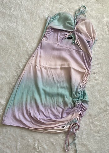 Zara Askılı Büzgülü Kadın Mini Elbise - Görsel 5