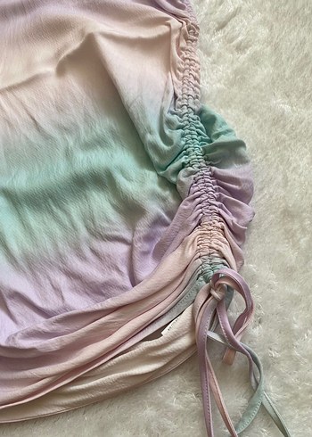 Zara Askılı Büzgülü Kadın Mini Elbise - Görsel 6