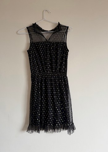 Koton Puantiye Simli Volanlı Mini Elbise - Görsel 4