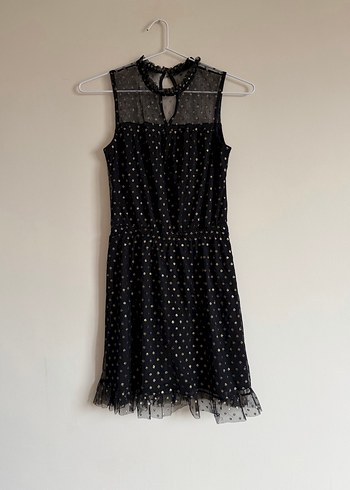 Koton Puantiye Simli Volanlı Mini Elbise - Görsel 6