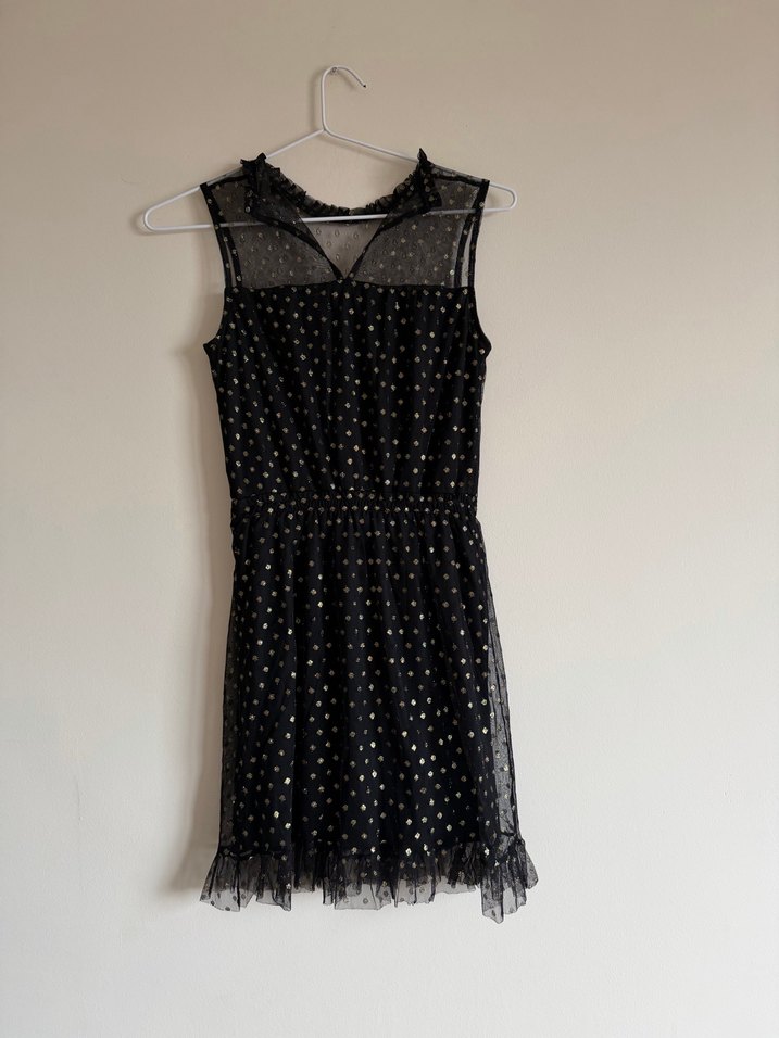 Koton Puantiye Simli Volanlı Mini Elbise - Görsel 4