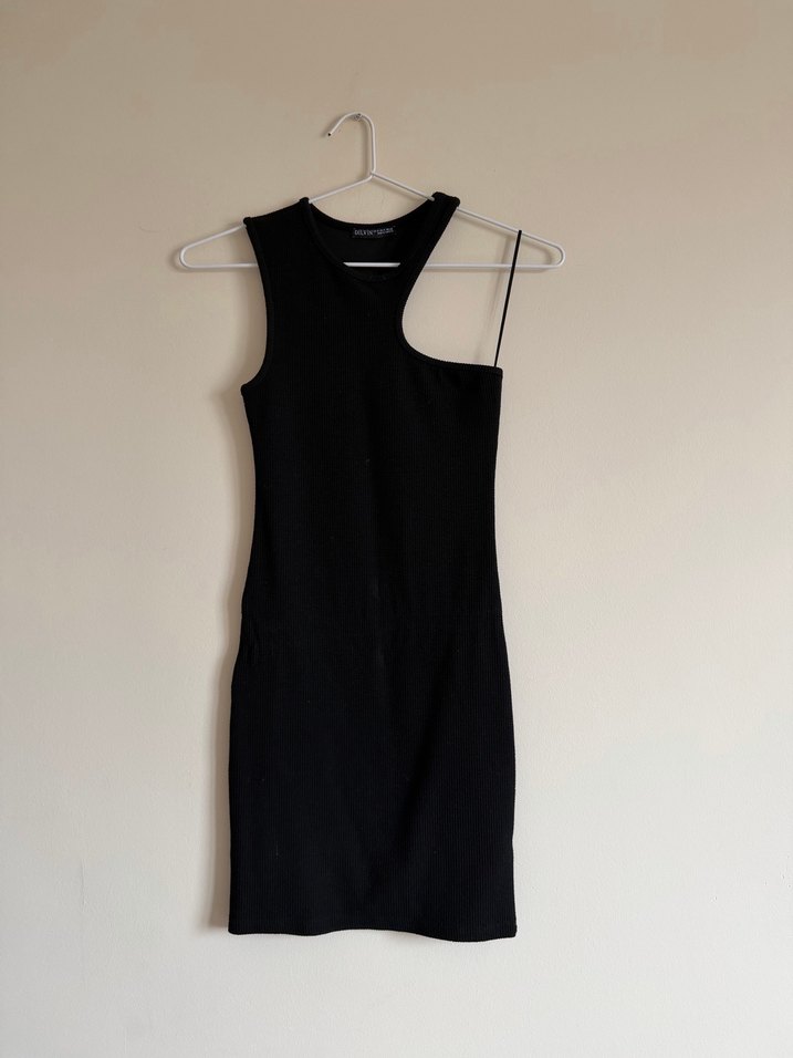 Dilvin Omuz Dekolteli Dokulu Mini Elbise - Görsel 4