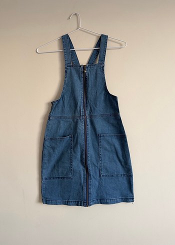 Defacto Fermuarlı Mini Denim Salopet - Görsel 2