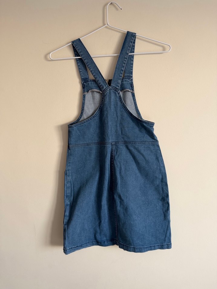 Defacto Fermuarlı Mini Denim Salopet - Görsel 5
