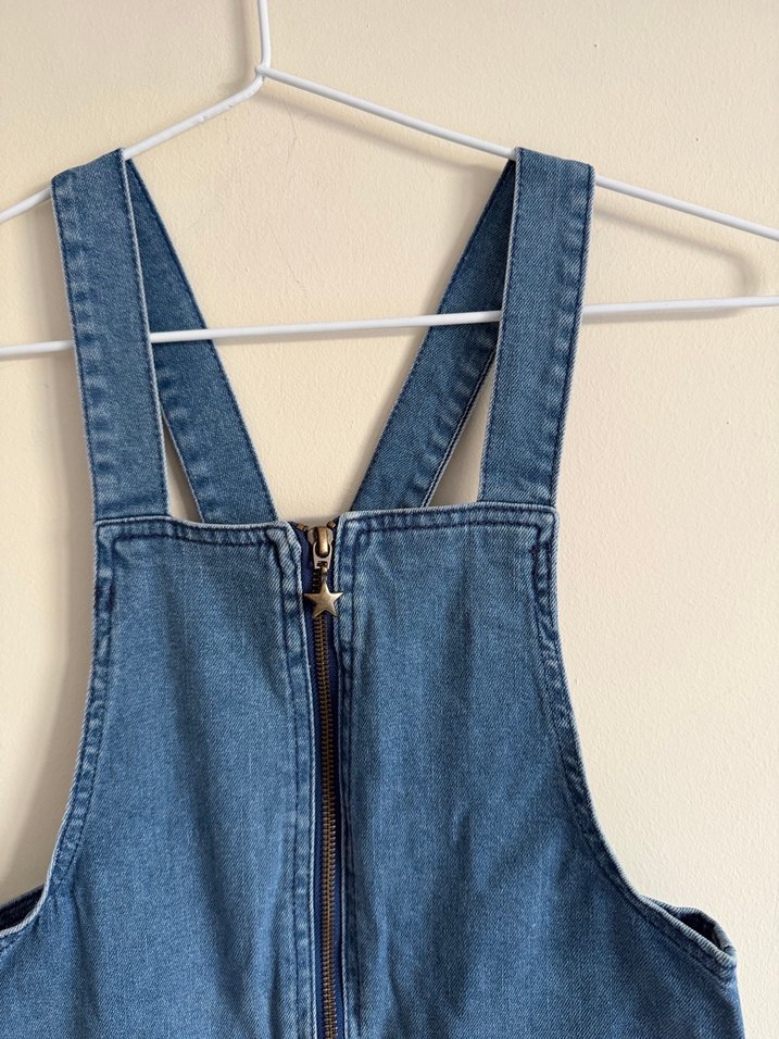 Defacto Fermuarlı Mini Denim Salopet - Görsel 4