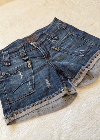 D&G Taş Baskılı Vintage Mini Şort - Görsel 4