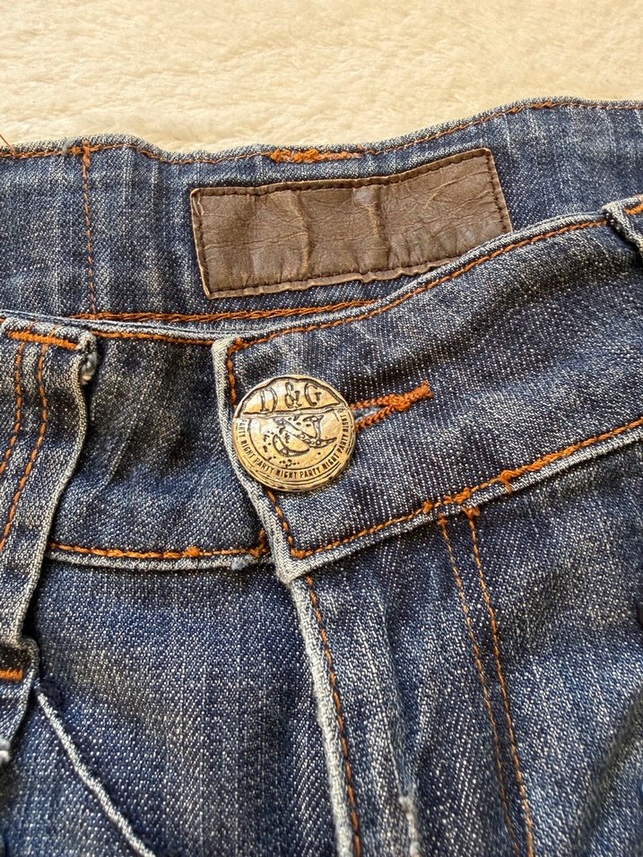 D&G Taş Baskılı Vintage Mini Şort - Görsel 5