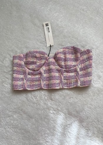 Zara Straplez Tüvit Kadın Crop Büstiyer - Görsel 3