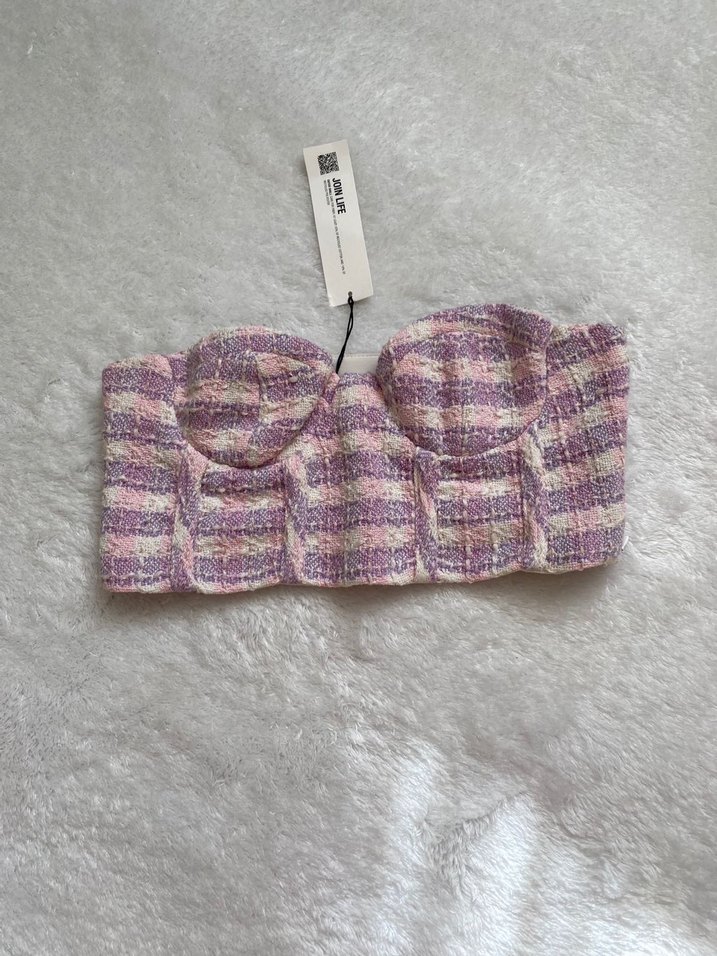 Zara Straplez Tüvit Kadın Crop Büstiyer - Görsel 3