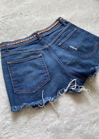 Benetton Düğmeli Kadın Denim Şort - Görsel 8