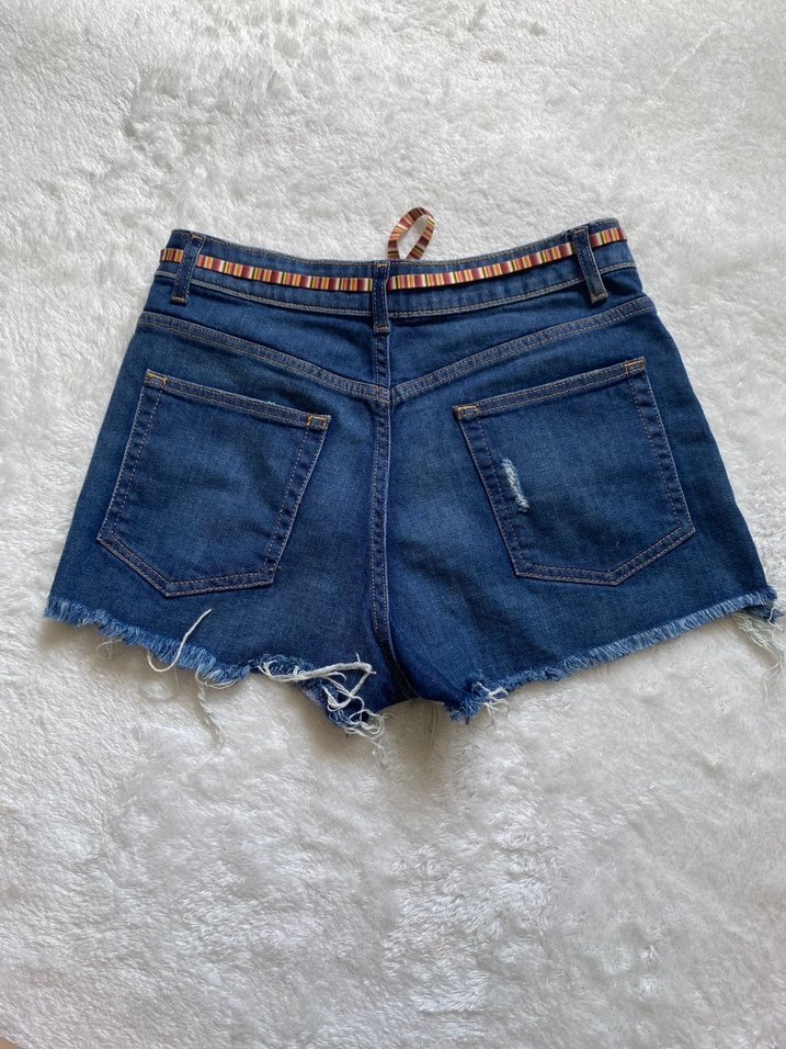 Benetton Düğmeli Kadın Denim Şort - Görsel 5