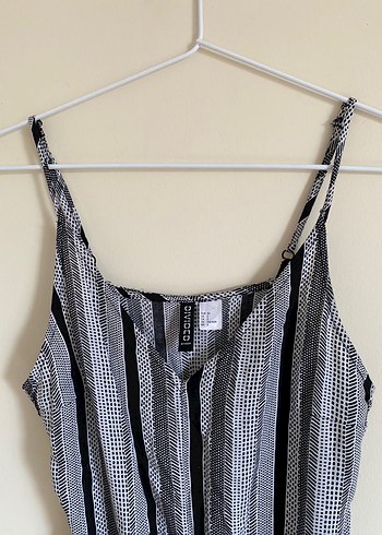 H&M Askılı Çizgi Desen Mini Şort Tulum - Görsel 5