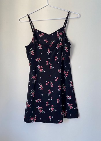 H&M Askılı Çiçekli Kadın Mini Elbise - Görsel 3