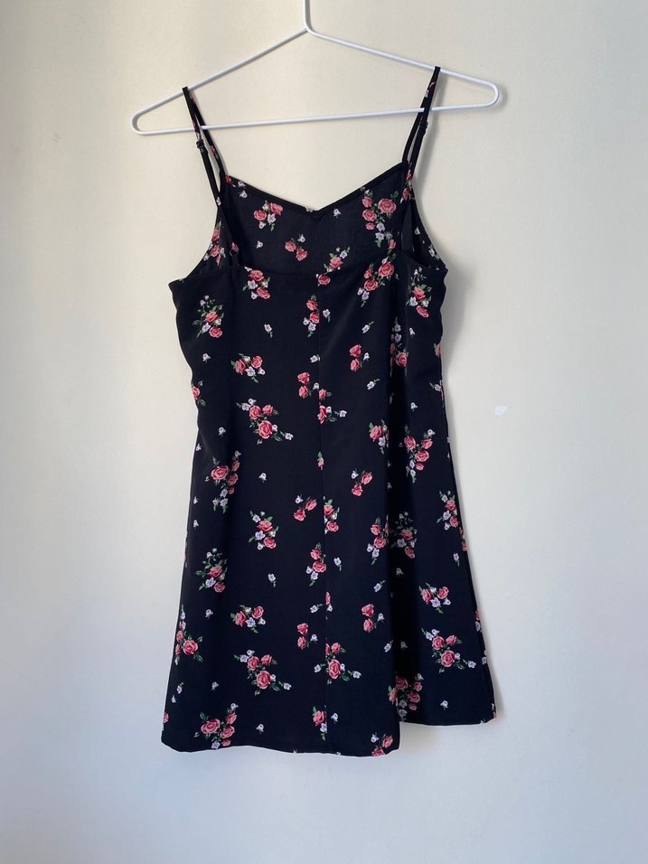 H&M Askılı Çiçekli Kadın Mini Elbise - Görsel 3