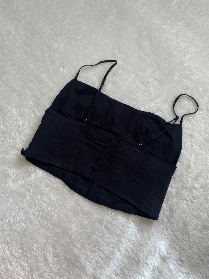 Zara Büzgülü Kadın Crop Büstiyer - Görsel 5