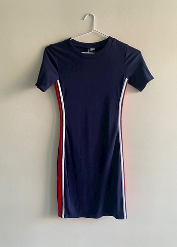 H&M Şeritli Triko Kadın Kısa Elbise - Görsel 2